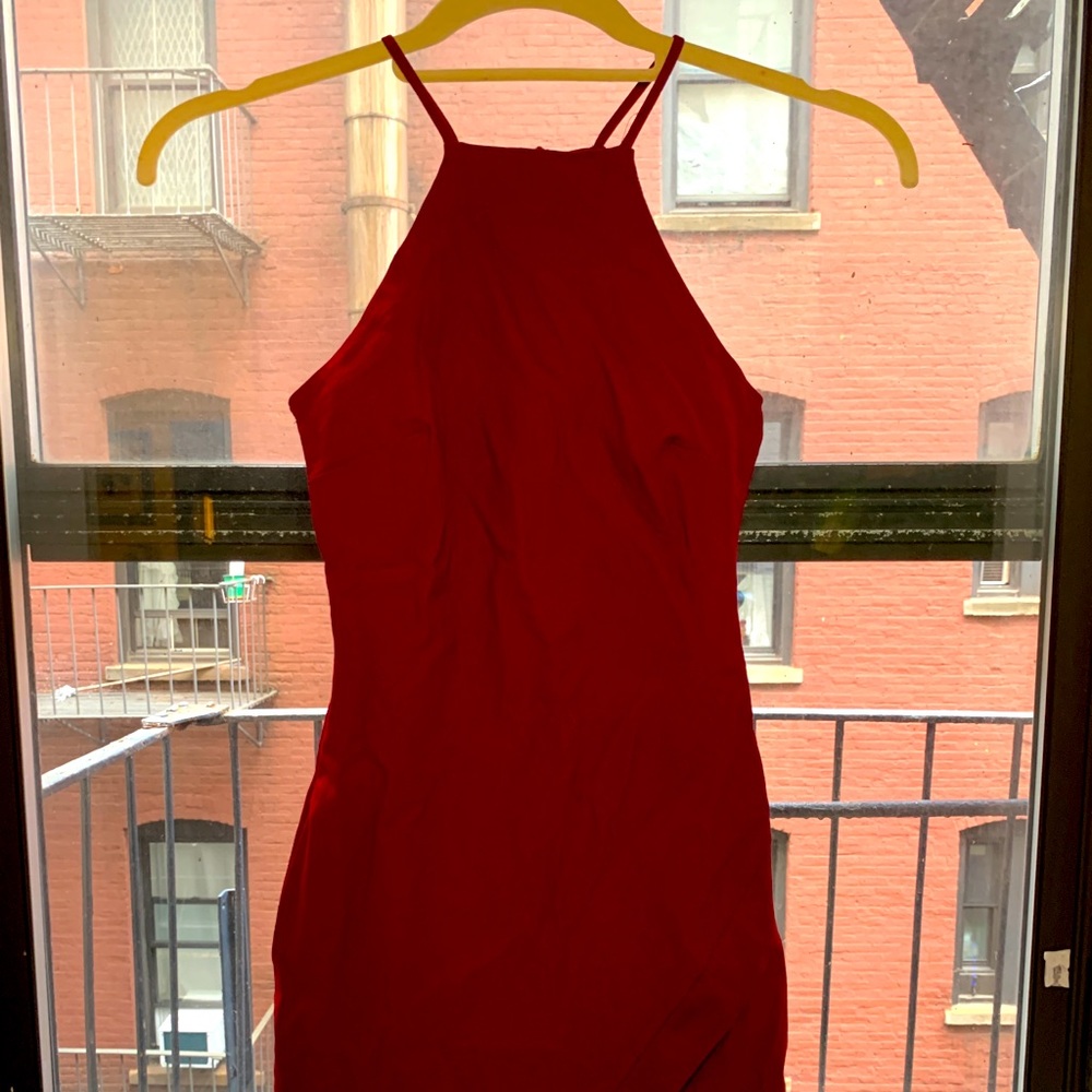 Classy Red Halter Dress